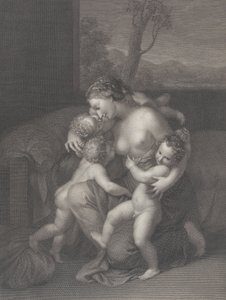 Veldedighet med tre små barn, 1795.