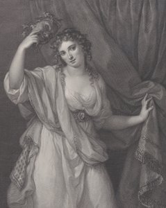 Lady Hamilton som tegneseriemuse, Thalia, 1791. av Raphael Morghen