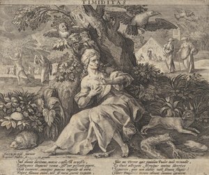 Timiditas fra Four Vices, ca. 1580-1628.