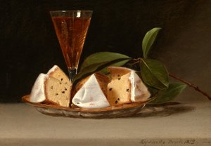Stilleben med rosinkake