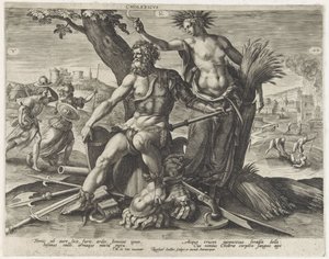 Kolerisk temperament (tittel på objekt) Vier temperamenten (serietittel) av Raphaël Sadeler (I)