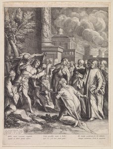 Oppdragelse av Lasarus av Raphaël Sadeler (I)