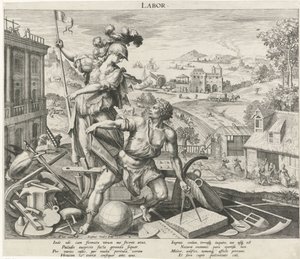 Arbeidspåvirket modenhet Arbeid (tittel på objekt) The Four Ages (serietittel) av Raphaël Sadeler (I)