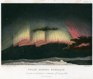 Aurora Borealis eller nordlys, gardinform 1839. [1872] av Rapine