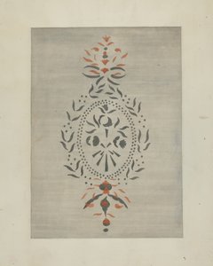 Detalj av stensilert vegg, ca. 1937. av Ray Holden