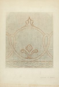 Veggmaleri Restaurering Tegning, ca. 1940. av Raymond E. Noble