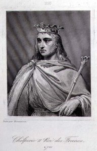 Chilperic II (ca. 675-721) konge av Neustria (gravering) av Raymond Quinsac (after) Monvoisin