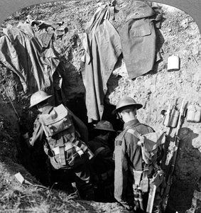 Tysk dugout fanget i fremrykningen ved Bapaume, Frankrike, første verdenskrig, 1914-1918. av Realistic Travels Publishers