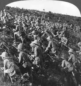 De presser på, det sanne oksehundrushet til troppene våre ved Gallipoli, Tyrkia, første verdenskrig, 1915