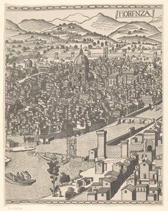 Utsikt over Firenze (midtdel) Fiorenza (tittel på objekt) av Reichsdruckerei