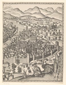 Utsikt over Firenze (høyre del) Fiorenza (tittel på objekt) av Reichsdruckerei