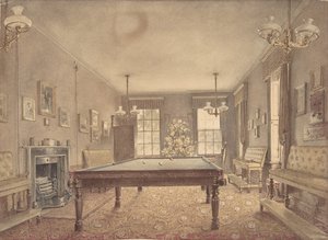 Interiøret i biljardrommet på Lupton House, Devonshire, designet av George..., 1838. av Reid Turner