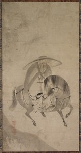 Su Dongpo Riding a Donkey, sent på 1500- til tidlig på 1600-tallet. av Reietsu