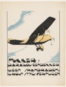 Fokkers parasoll monoplan. Ingen spenningsledninger: stor stygg kraft (original tittel på objekt) av Reijer Stolk (signed by artist)