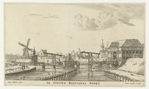 Utsikt over den tredje Regulierspoort i Amsterdam Den nye Regular Gate (tittel på objekt) Byportene til Amsterdam (serietittel) Nye og overveldende bilder av byportene til Amsterdam brakt frem i lyset av R.N. Sailor (serietittel