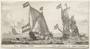 Skip fra Amsterdam: Dutch Admiralty Yacht. Et vaktskip.