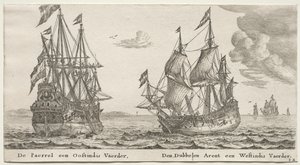 Ships of Amsterdam: The Pearl and East Indiaman, The Double Eagle, a West Indiaman.
