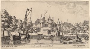 Nieuwmarkt med St. Anthonis Waag (S. Anthonis Markt med Waegh) av Reinier Nooms, called Zeeman