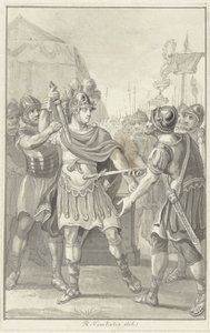 Germanicus lover troskap til Tiberius av Reinier Vinkeles (I)