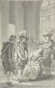 Illustrasjon til stykket Ines de Castro av Rhijnvis Feith av Reinier Vinkeles (I)
