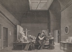 Tegneakademiet ved Felix Meritis Society i Amsterdam, ca. 1800. av Reinier Vinkeles