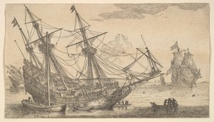 A Merchant Man Careened for Caulking the Hull, 1600-tallet. av Reinier Zeeman