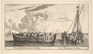 En Amsterdam Lighter og en Wieringer, 1600-tallet.