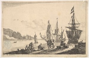 Bukt med seilfartøy, 1600-tallet. av Reinier Zeeman