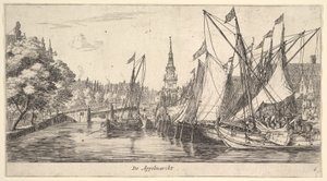 De Appelmarckt The Apple Market, fra Views in Amsterdam, plate 6, ca. 165962 . av Reinier Zeeman
