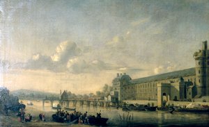 Utsikt over Seinen med sørfasaden til Louvre-galleriet, Paris, 1660