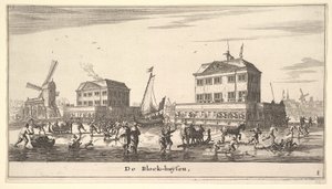 Vinterscene ved blokkhuset i Amsterdam, 1600-tallet.