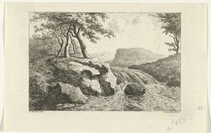 Landskap med foss