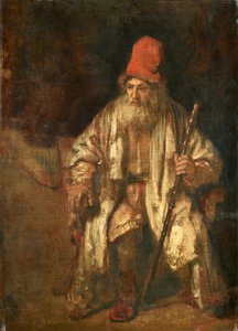 Gammel mann med rød lue av Rembrandt