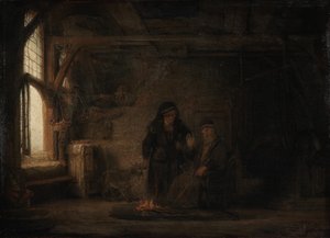 Tobias#39; kone med en geit av Rembrandt
