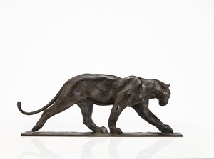 Panther walking, bakre ben hevet, ca. 1904 (patinert bronse)