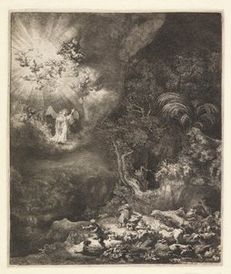 Kunngjøring for hyrdene, 1634 av Rembrandt van Rijn