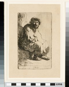 Tigger sitter på en bank av Rembrandt van Rijn
