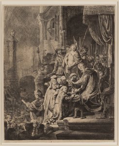 Kristus før Pilatus: Stor tallerken av Rembrandt van Rijn