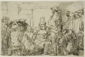 Kristus sittende og diskuterte med legene av Rembrandt Harmensz. van Rijn