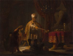 Daniel og Cyrus før Idol Bel av Rembrandt van Rijn