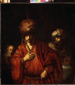 David og Uriah, Haman (Aman) Erkjenner sin skjebne "" Uriah den hetttiske (eller Ourias den hetttiske) soldat til kong David. Maleri av Harmenszoon van Rijn kjent som Rembrandt (1606-1669)