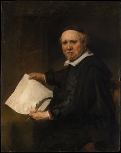 Lieven Willemsz van Coppenol (olje på eik) av Rembrandt van Rijn