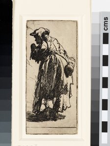Gammel tiggerkvinne med kalebass, ca. 1629 (radering) av Rembrandt van Rijn