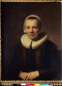 Portrett av Baartje Martens Doomer (Portrett av Baartje Martens-Doomer). Peinture de Harmenszoon van Rijn denne Rembrandt (1606-1669) av Rembrandt Harmensz. van Rijn