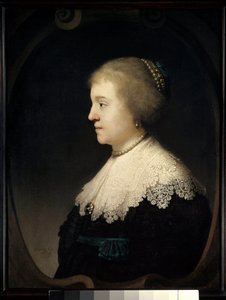 Portrett av kvinne (Saskia?) Maleri av Harmensz van Rijn dit Rembrandt (1606-1669) 1632 Paris, Musee Jacquemart Andre. av Rembrandt van Rijn