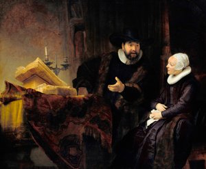 ""Portrett av mennonitpredikanten Cornelius Claesz Anslo og hans kone Aaltje Gerritsdr Shouten"" (Le predicateur mennonite Cornelius Claesz Anslo et son epouse Aaltje Gerritsdr Shouten) Peinture de Rembrandt Harmenszoon van Rijn (1606-176469 Dim 176469) 17 av Rembrandt Harmensz. van Rijn
