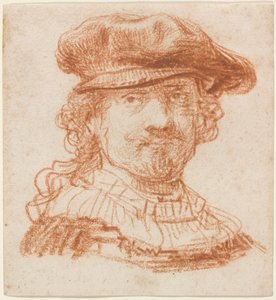 Selvportrett, ca. 1637 (rødt kritt) av Rembrandt van Rijn