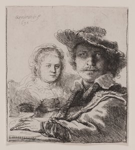 Selvportrett med Saskia av Rembrandt van Rijn