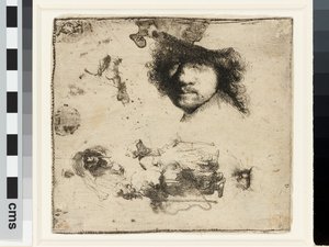 Ark med studier av Rembrandt van Rijn