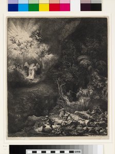 Engelen som viser seg for hyrdene av Rembrandt van Rijn